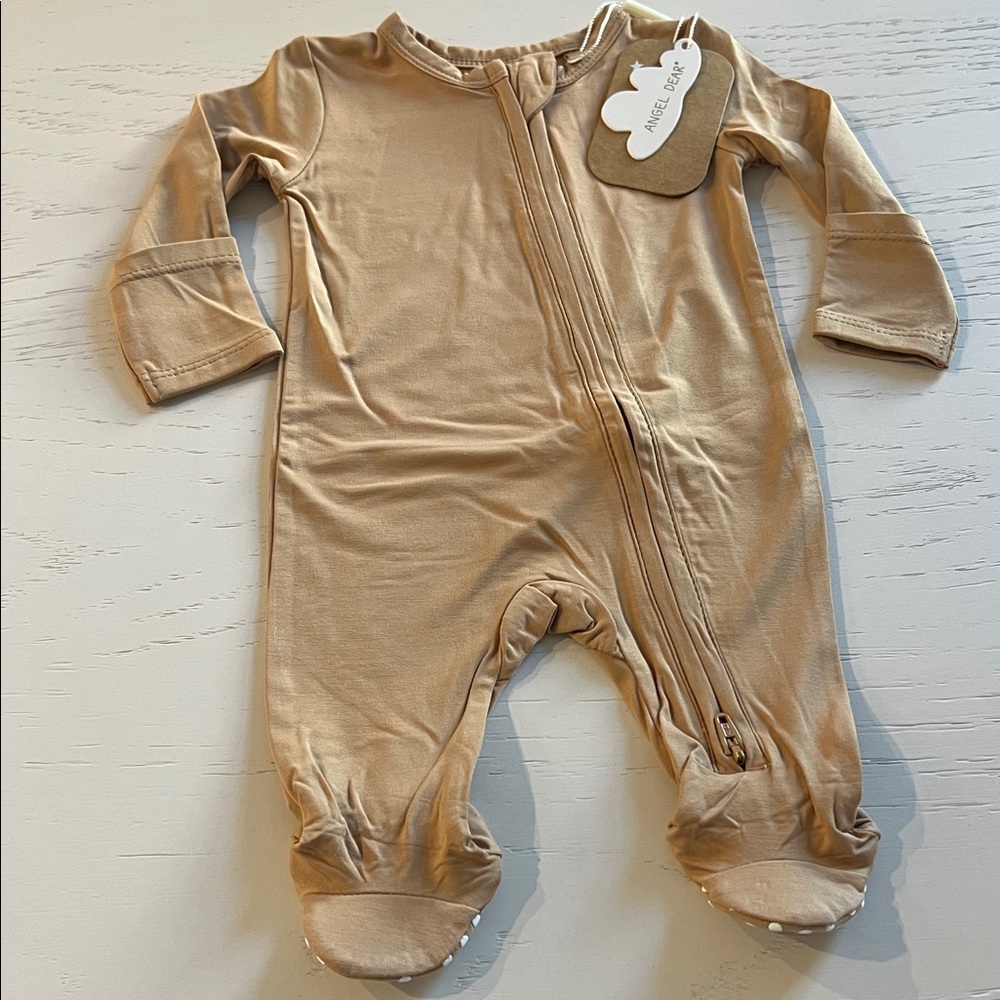 Angel Dear Tan Basics Footie Newborn 0-3 3-6 6-9 months - Picture 3 of 3